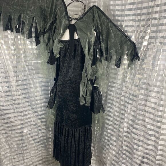 Gothic Dark Fallen Angel Fancy Dress Costume - Picture 7 of 9